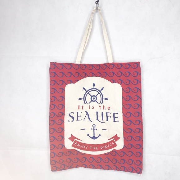 HOME CONCEPTS Seaside Nautical Canvas Bags NWT - Picture 3 of 8